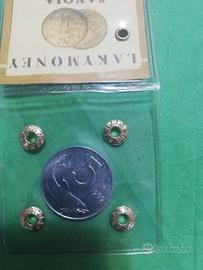 moneta 5 lire 1989 fdc timone rovesciato 