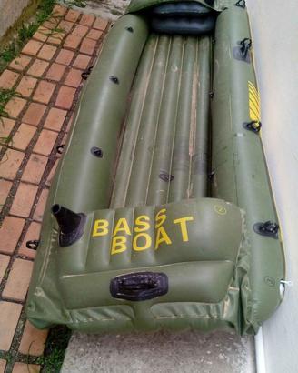 Canoa "BASS BOAT" gonfiabile verde militare