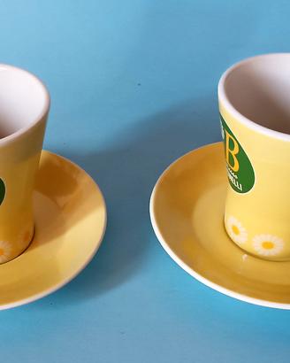 N. 2 Tazze in Ceramica con piattino  Bonomelli