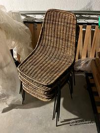 6 sedie in midollino da restaurare