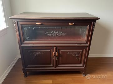 Vetrina bar legno massello con specchiera 1932