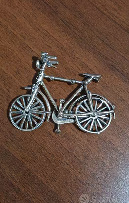 Argento 800 bicicletta in miniatura da collezione