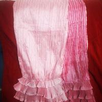 Sciarpa donna rosa chiaro/scuro con volant