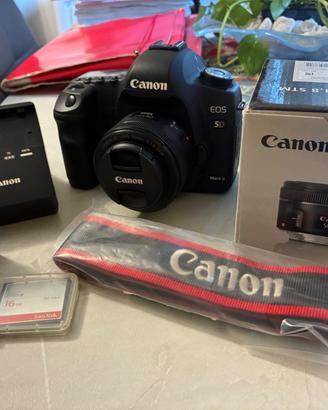 Canon 5dmarkII + Canon 50mm f1.8STM, 22 mesi Gar.