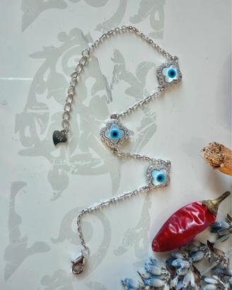 Bracciale occhio portafortuna argento 925 massicci