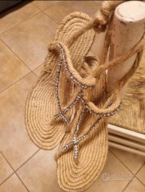 Infradito in corda con strass de Cos