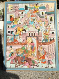 Grande dipinto su tessuto (etnico)