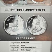 Moneta argento Krugerand 1 oncia 2017-prima ediz.