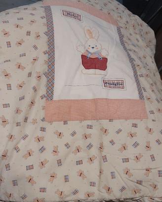 Completo letto con sbarre trapunta e paracolpi