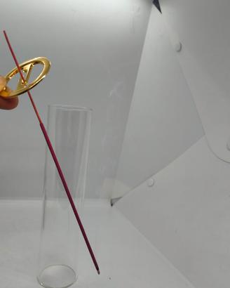 Porta incenso in vetro cilindro sospeso 20cm