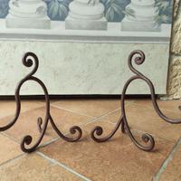 Portacandele in ferro battuto coppia