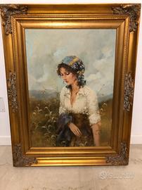Quadro a firma Lucia Sarto | Contadinella | 50x70