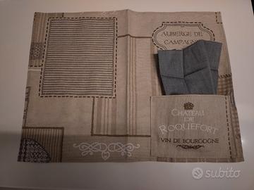 Coppia di tovagliette all'americana con tovagliol 