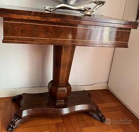 Tavolino da gioco antico dama -scacchi