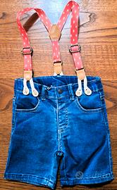 Losan pantaloncini con bretelle tg 9-12 mesi