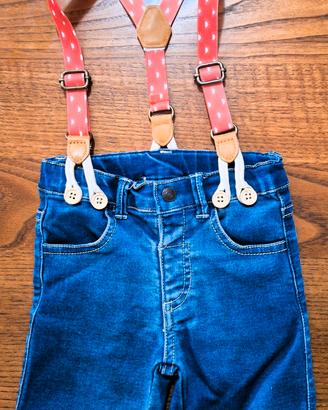 Losan pantaloncini con bretelle tg 9-12 mesi