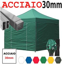 Gazebo pieghevole portatile 3x3 verde giardino pvc