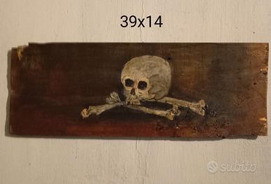 Due vecchie tavolette con memento mori