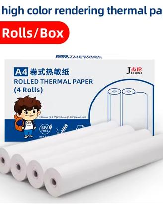 4 rolli carta termica per stampante termica A4