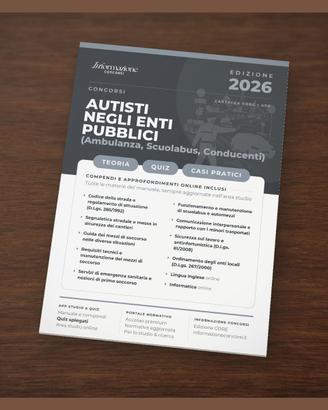 Manuale Concorso Autisti Enti Pubblici Core