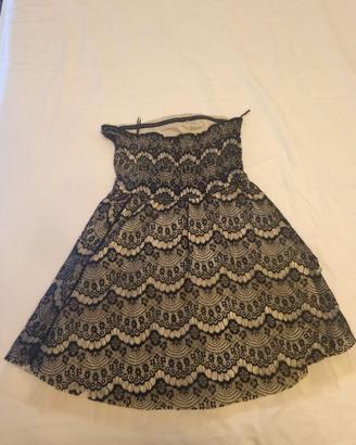 Minigonna Pimkie a Ruota in Pizzo Nero e Tulle