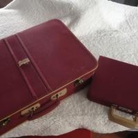 valigia in stoffa vintage con beauty