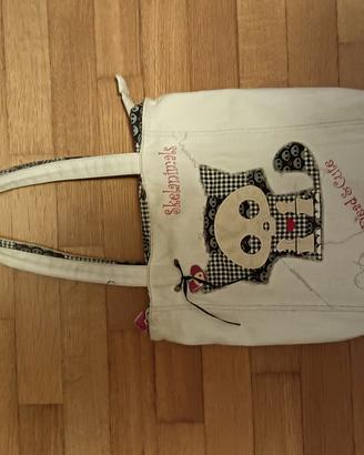 borsa con gatto scheletro per bambina o ragazza