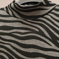 🦓 Maglioncino zebrato grigio e nero lungo Tg. XS 