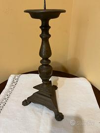 Candeliere in bronzo fine fel 1800 arte sacra