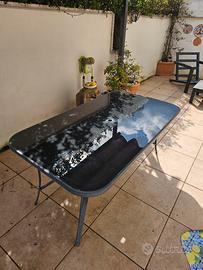 Tavolo da giardino e 6 poltroncine