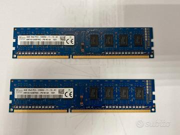 Memoria ram 8gb (2x4Gb) 1RX8 PC3-12800 DDR3