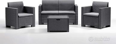 Set salotto nebraska 2 bianco marrone antracite