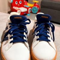 Adidas Grand Court sneakers bianche blu  NUOVE 39½