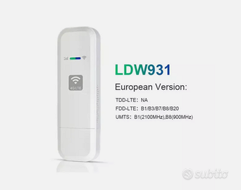 Dbit LDW931 3G/4G LTE USB Modem Nano Sim 10 Utenti