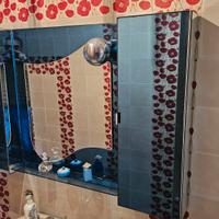 specchio bagno completo di accessori e lampadario 