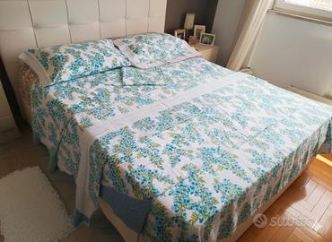 parure matrimoniale in cotone e pizzo vintage