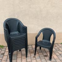 Sedie da giardino impilabili nere