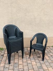 Sedie da giardino impilabili nere