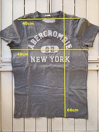Tshirt Uomo Abercrombie & Fitch Tg. S Cotone Gray
