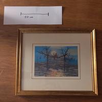 Bambino sull'albero al chiaro di luna, Cornice oro