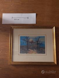 Bambino sull'albero al chiaro di luna, Cornice oro