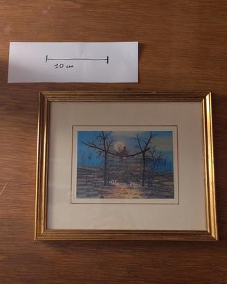 Bambino sull'albero al chiaro di luna, Cornice oro
