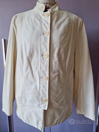 giacca sartoriale in velluto bianco