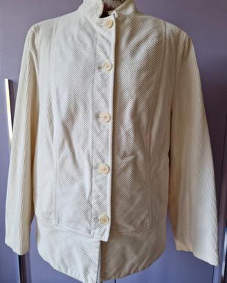 giacca sartoriale in velluto bianco