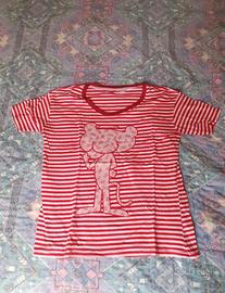 Maglietta Pink Panther righe rosse e bianche