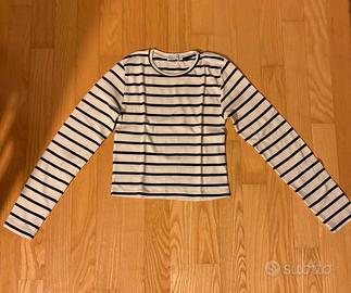 Maglia corta manica lunga a righe