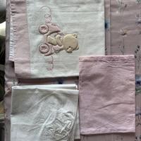 Completo culla neonato coperta + lenzuola rosa