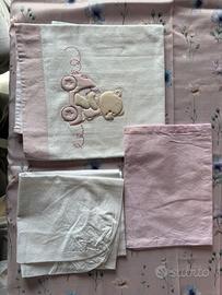 Completo culla neonato coperta + lenzuola rosa