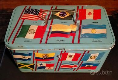 SCATOLA LATTA BERTOLINI BANDIERE - RARA anni 50/60