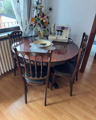 Set 4 sedie in legno con seduta imbottita